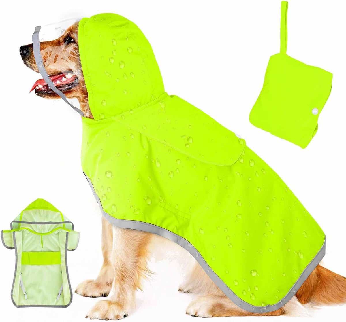 Dog Raincoat Waterproof Soft Breathable Rain Jacket For Small