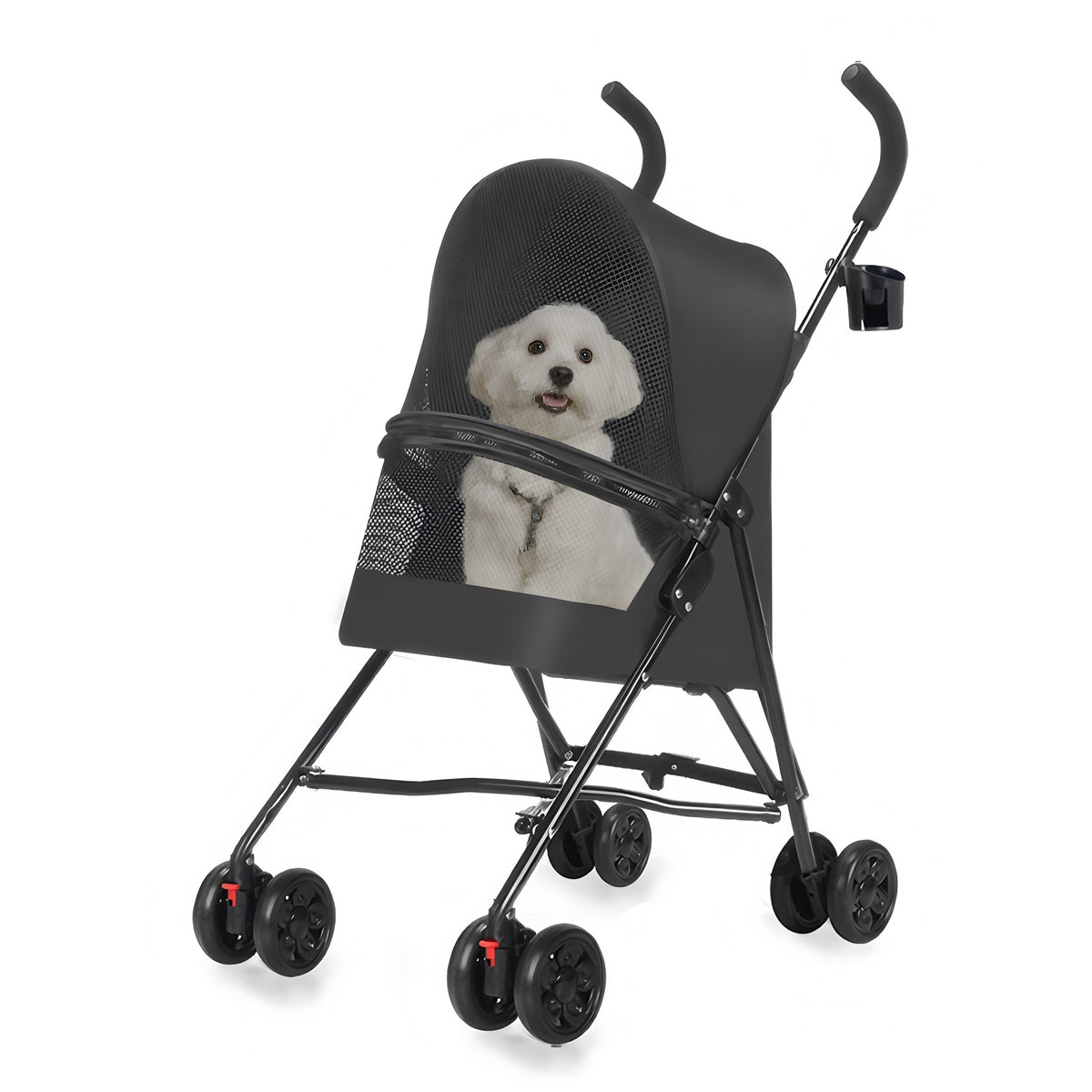 Pet Stroller For Small Dogs Cats With Mesh Ventilation Lightweight