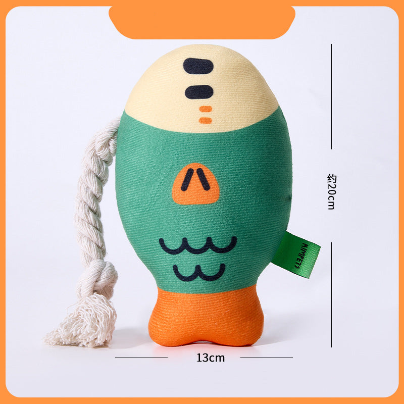 Plush Chew Toys For Inside Dog Squeaky Puffhead Fish Sound