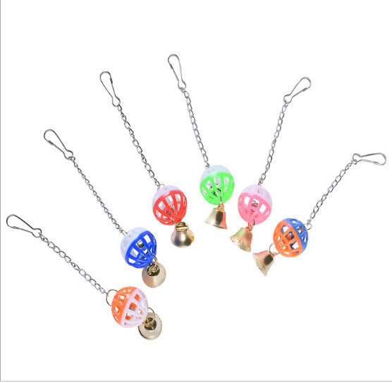 Bird Toy With Bells Two-tone Bell Pendant Parrot Sound Making