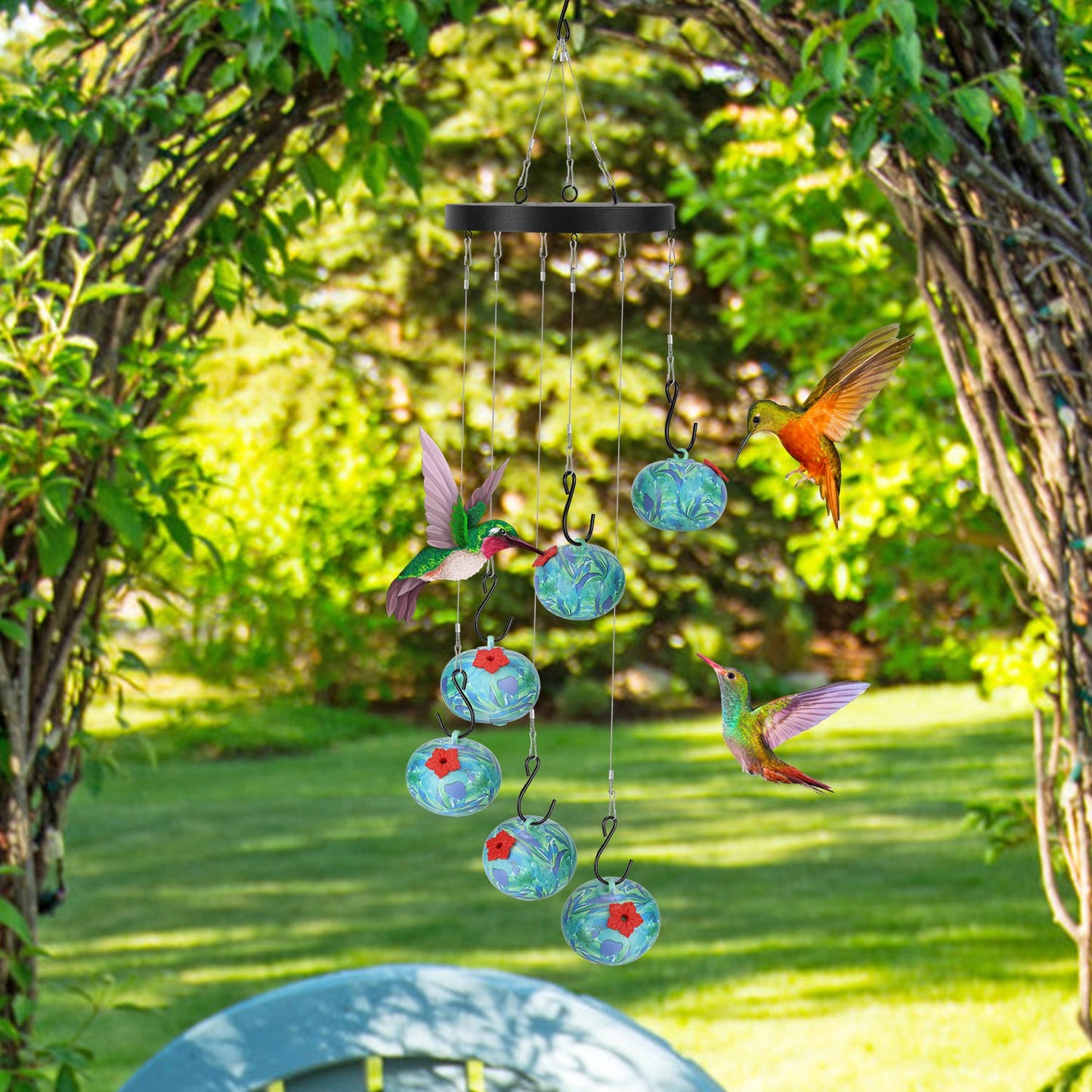 1pc Wind Chimes Humming Bird Feeder Ant And Bee Proof Outdoor