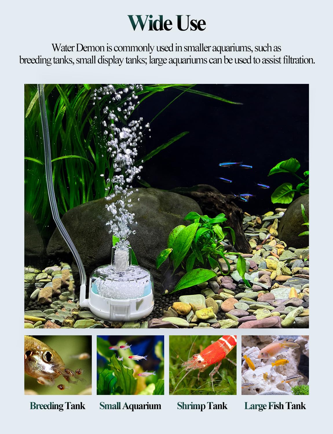 Mini Aquarium Sponge Filter Small Fish Tank Submersible Built-in