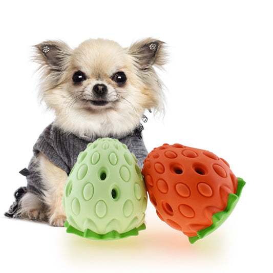 Pet Toy Chew Resistant Strawberry Leak Food Ball Pet Supplies Dog