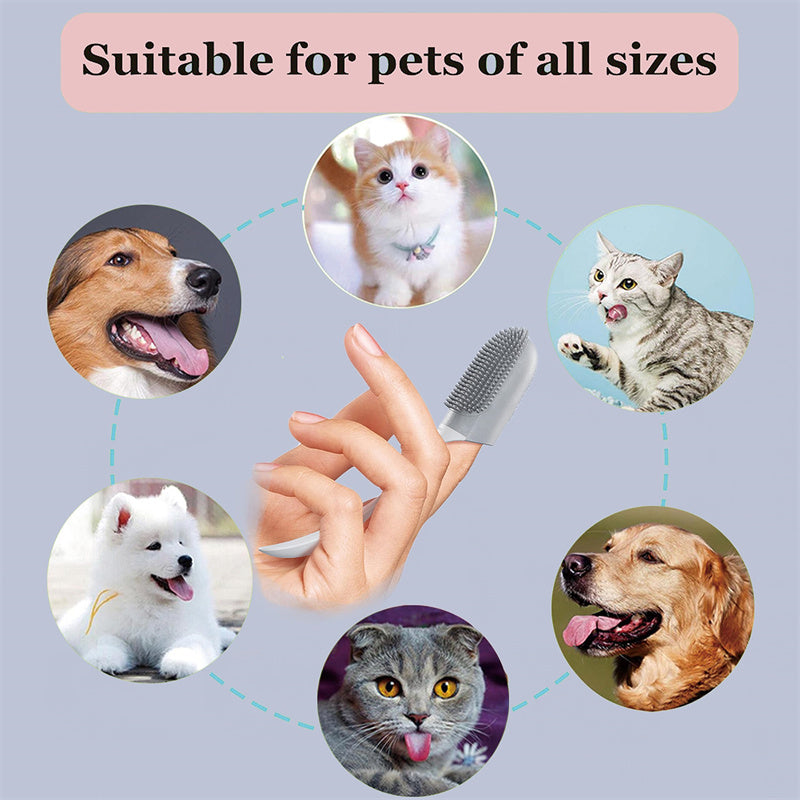Dog Tooth Cleaning Brush Care Finger Wrap Cat Oral Toothbrush Tool
