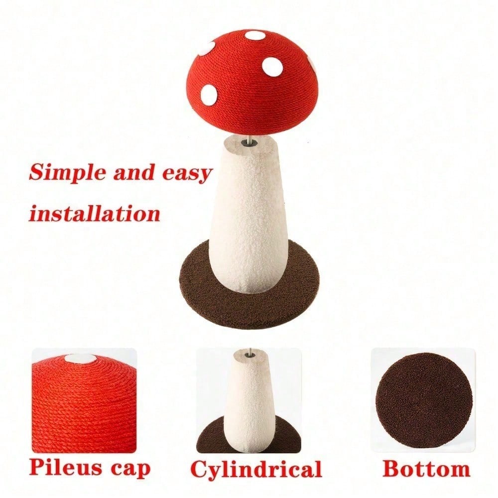 Mushroom Cat Scratching Post Unique Design Sisal Wrapped Ideal For