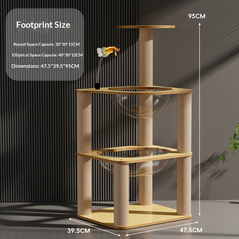 Cat Climbing Frame And Bed Combo With Enlarged Space Capsule