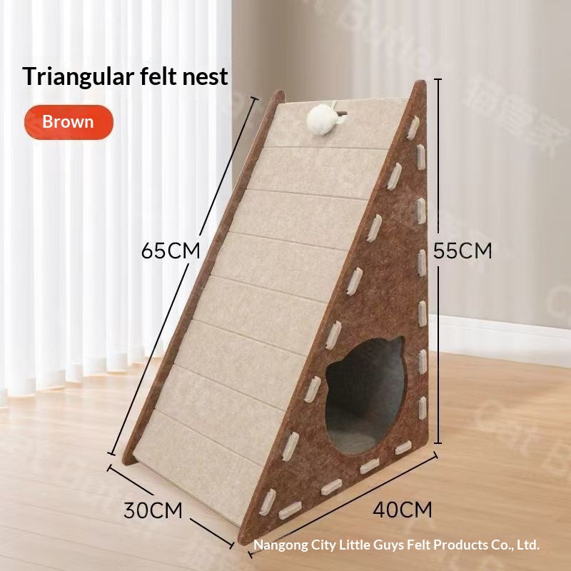 Triangular Vertical Cat Bed With Thickened Wear-resistant