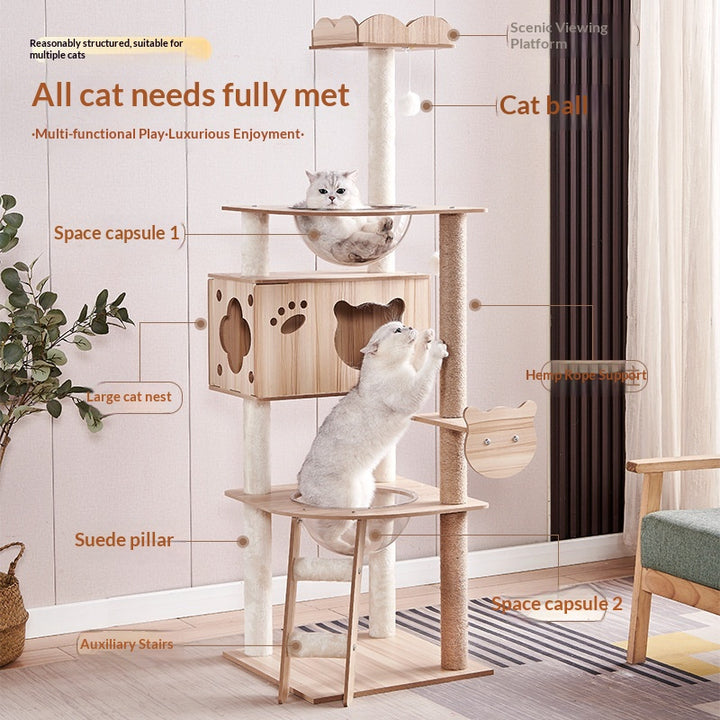 Particleboard Cat House with Built-in Toy