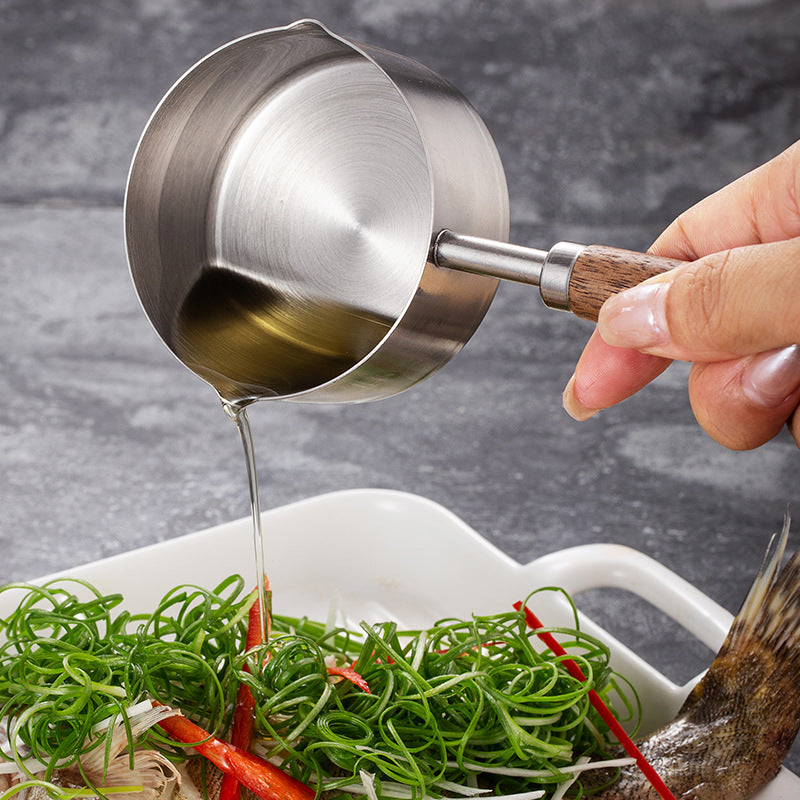 Dog Food Scoop 304 Stainless Steel Pet Measuring Cup With Wooden