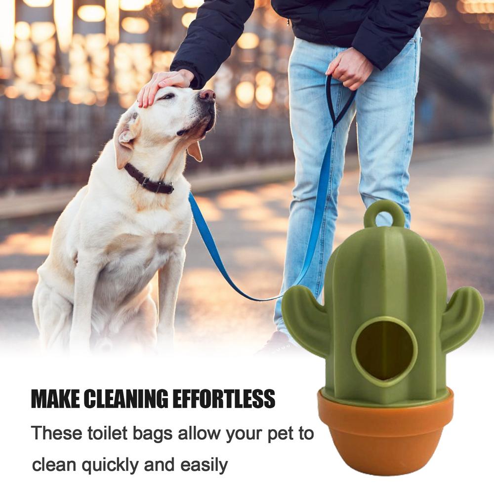 1pcs Cactus Shaped Poop Bag Dispenser Pet Dog Waste Holder Plastic