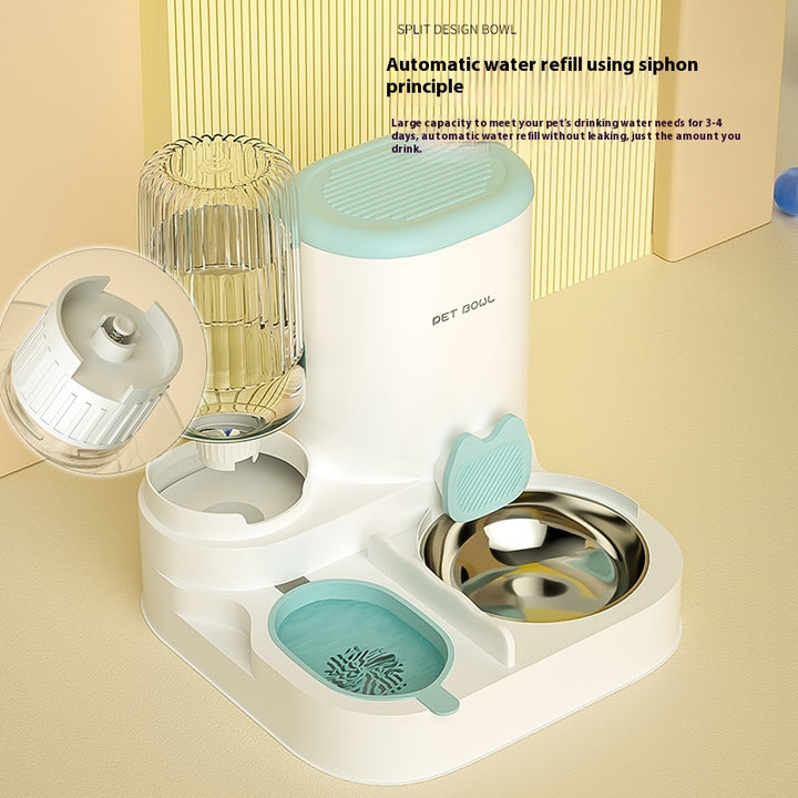 Double Cat Bowl with Integrated Water Fountain