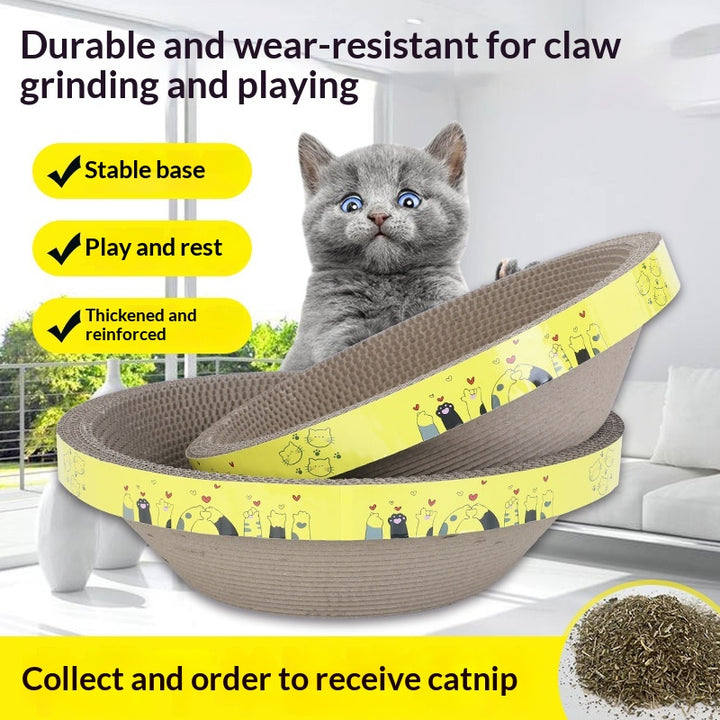 Corrugated Cardboard Bowl-Shaped Cat Scratcher