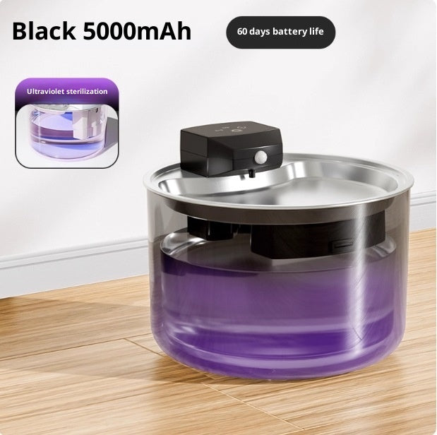 Stainless Steel Cat Water Fountain Wireless Cordless And Automatic
