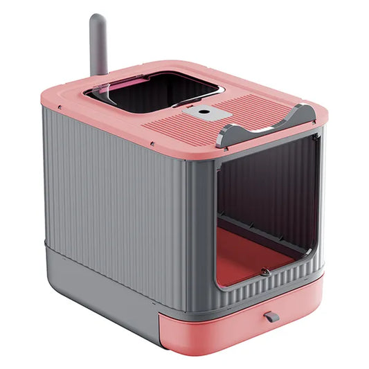Elf Cat Litter Box Dual-entry Fully Enclosed Odor-free Modern White