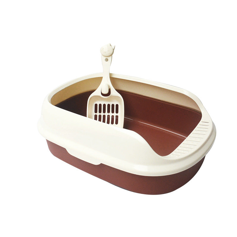 Pet Cat Litter Box With Shovel High-side Polyester