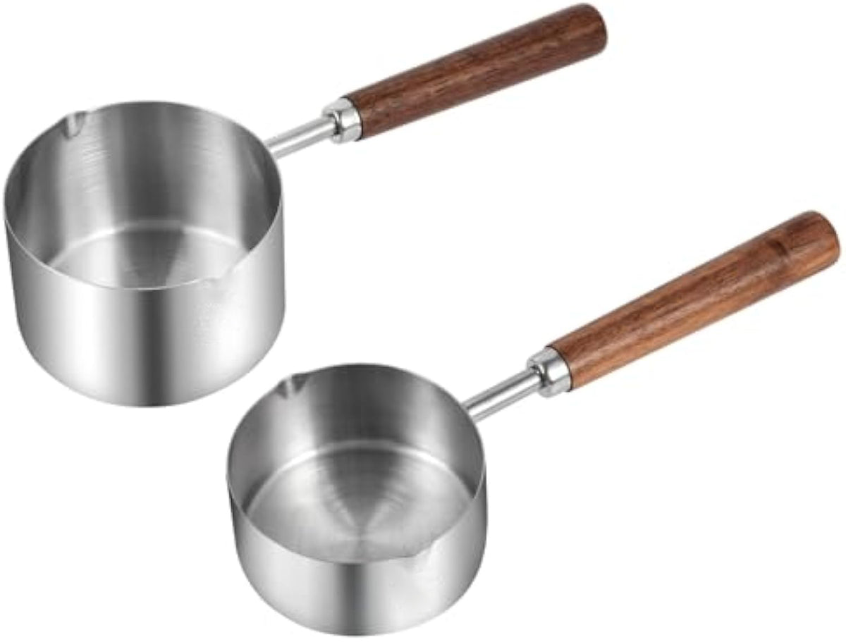 Dog Food Scoop 304 Stainless Steel Pet Measuring Cup With Wooden