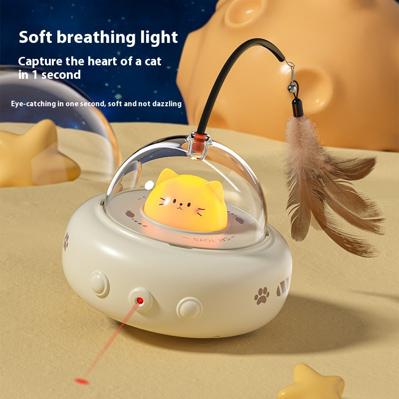 Smart Teaser Cat Toy Electric Ufo Stick With Bell Training Pet Toys