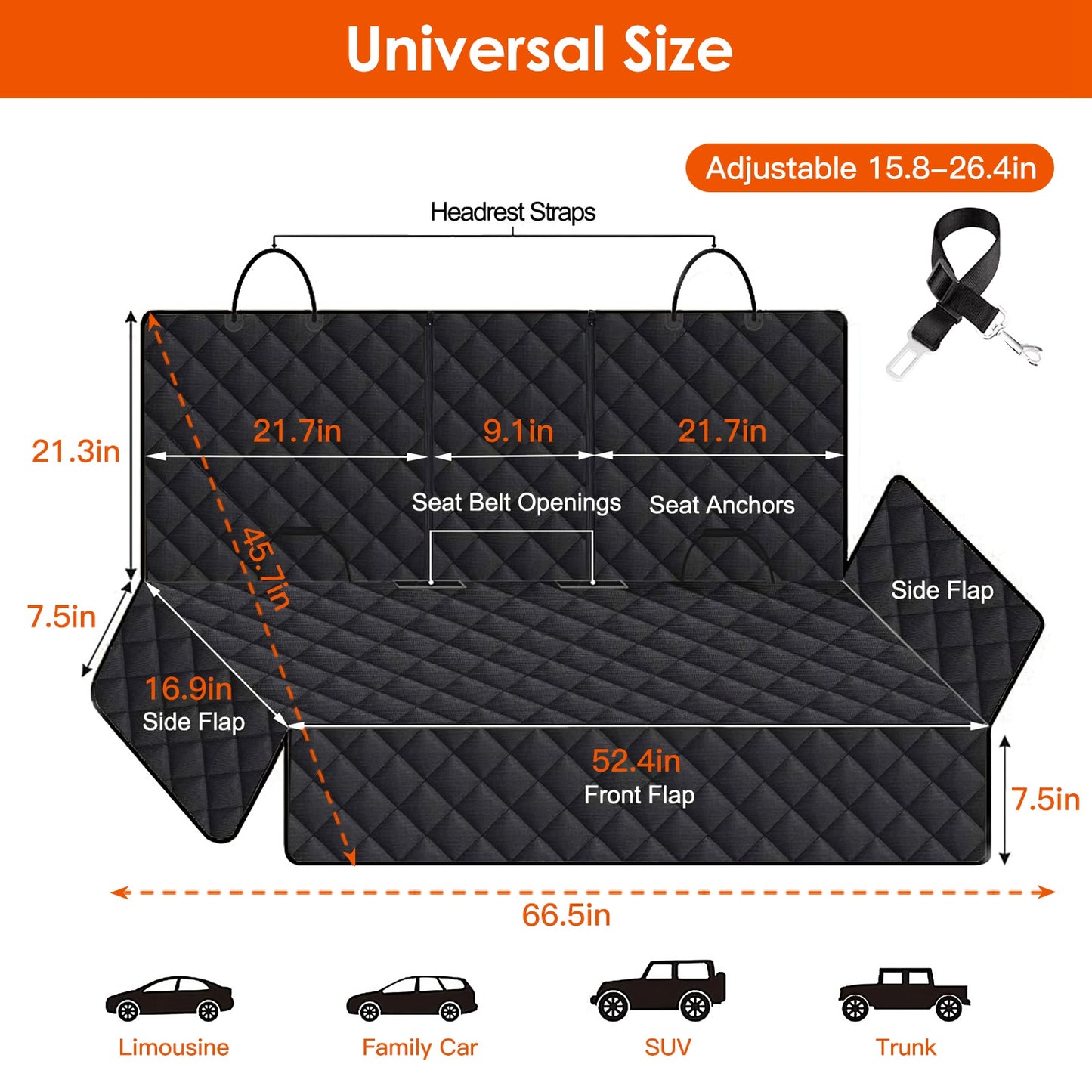 1pc Dog Car Seat Cover Waterproof Scratchproof Pet Rear Protector
