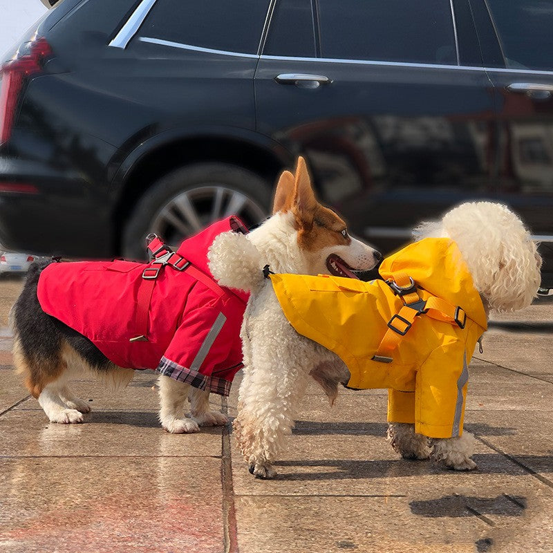 Pu Pet Reflective Raincoat Integrated With Chest And Back