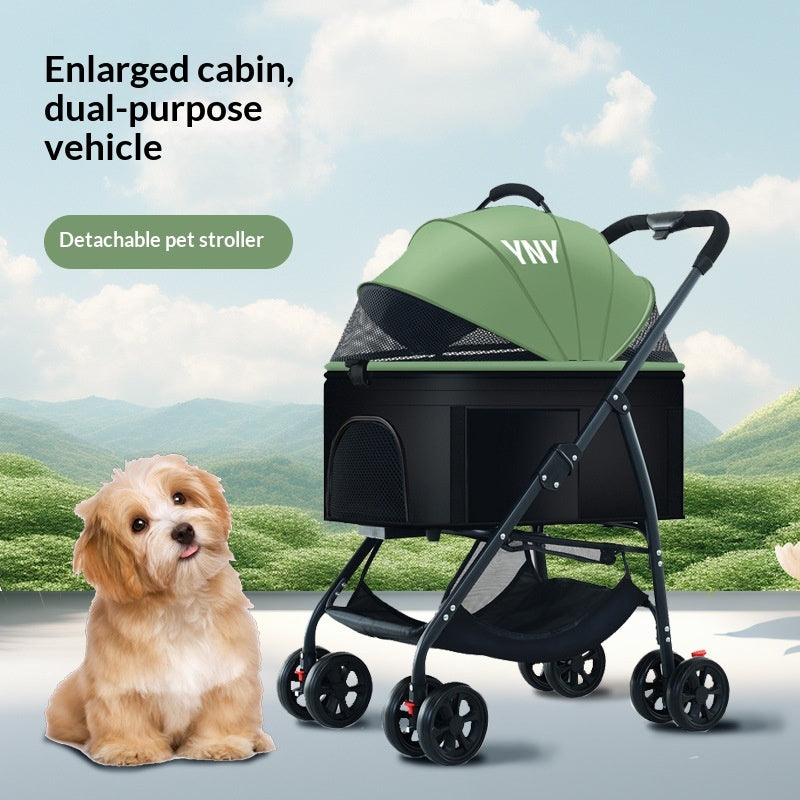 Pet Stroller For Dogs And Cats Portable Detachable Cage With