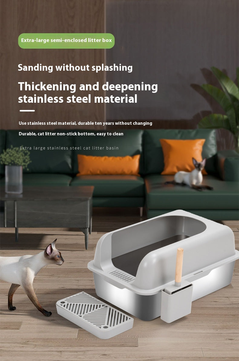 Alloy Litter Box Easy To Clean Widen And Thicken Leak-proof Sand