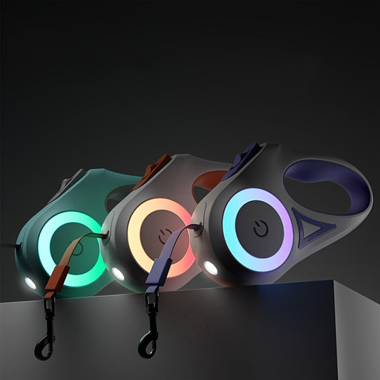 3 And 5m Dog Leash Light Retractable Pet Leads Traction Rope Belt
