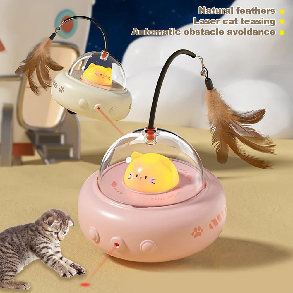 Smart Teaser Cat Toy Electric Ufo Stick With Bell Training Pet Toys