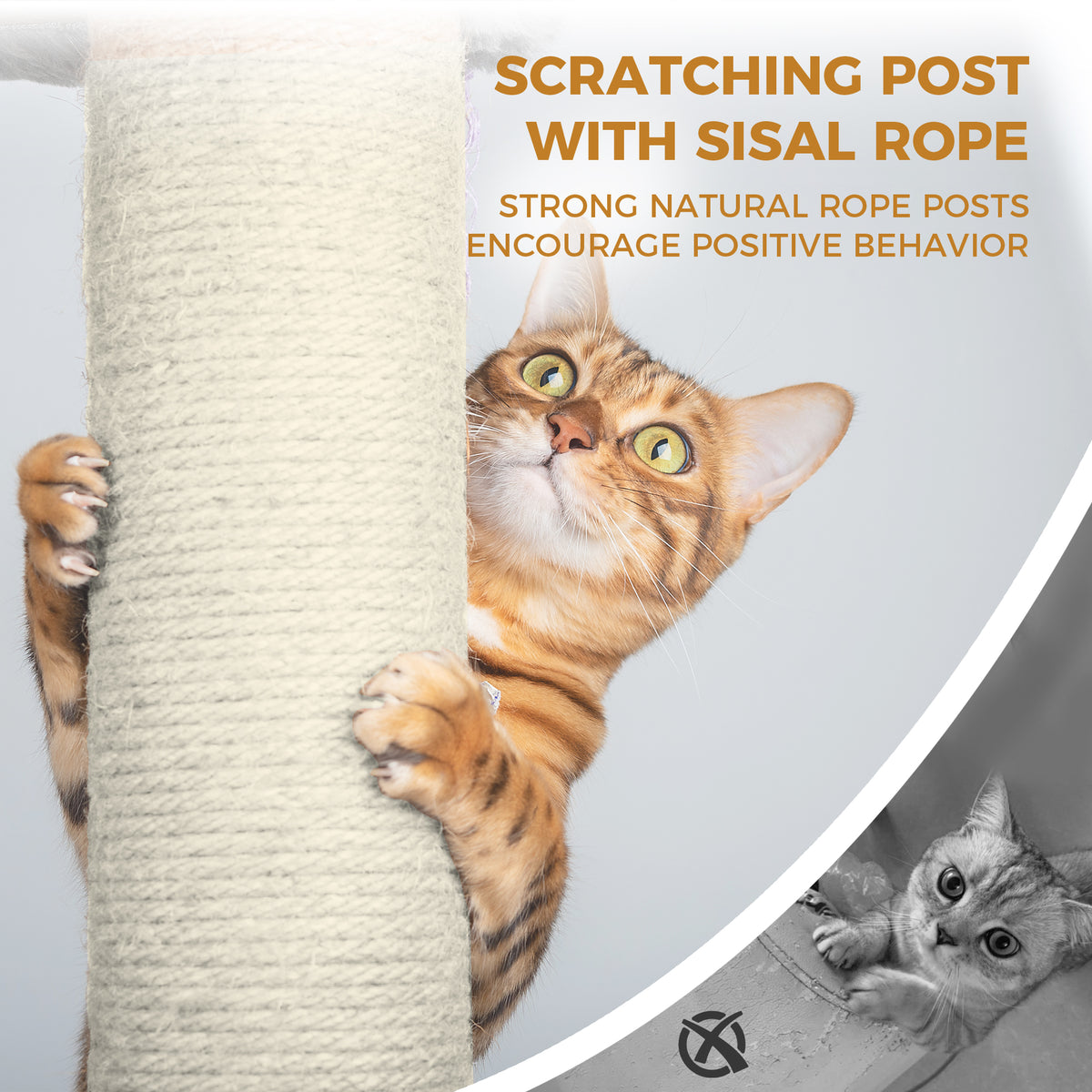 78 In Beige Cat Tree Tower With Large Condo Sisal Scratching Post