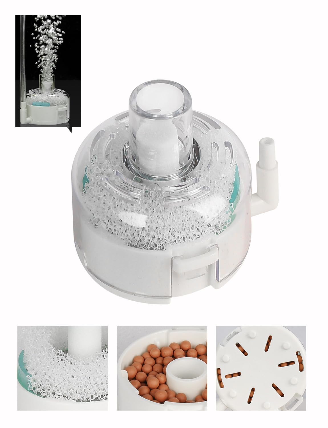 Mini Aquarium Sponge Filter Small Fish Tank Submersible Built-in