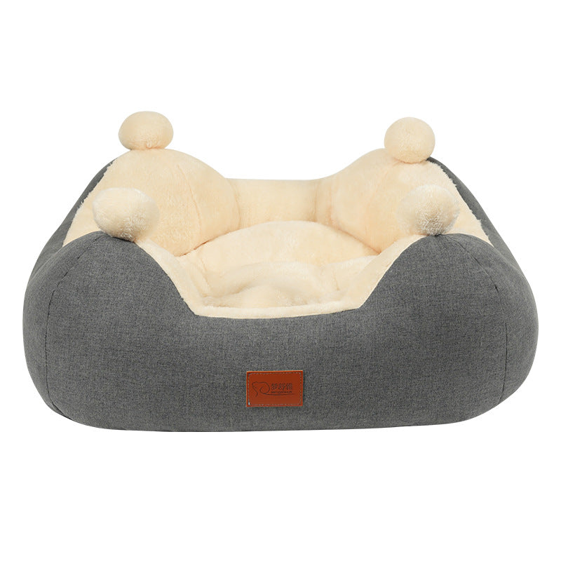 Warm Winter Cat Nest Open Rabbit Velvet Square Thick Pet Universal