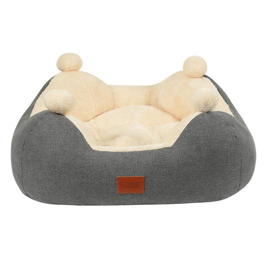 Warm Winter Cat Nest Open Rabbit Velvet Square Thick Pet Universal