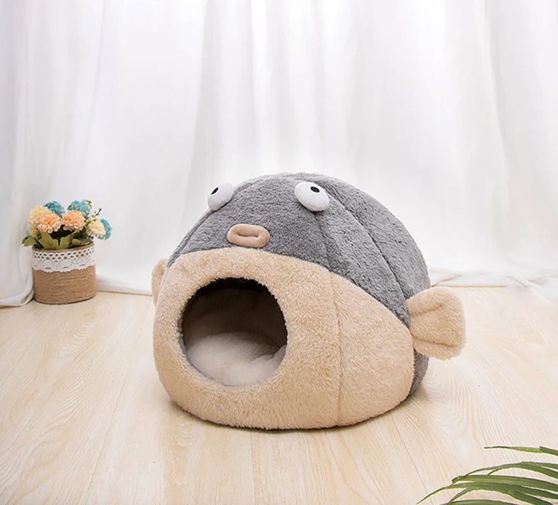 Cute Animal Cat Accessory Furniture Balloonfish-shaped Pet Mats