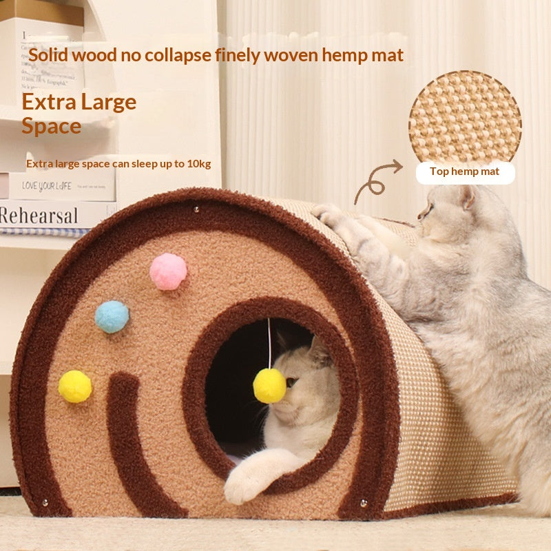 Sisal Cat Bed And Scratching Post Extra-large Round Winter Nest