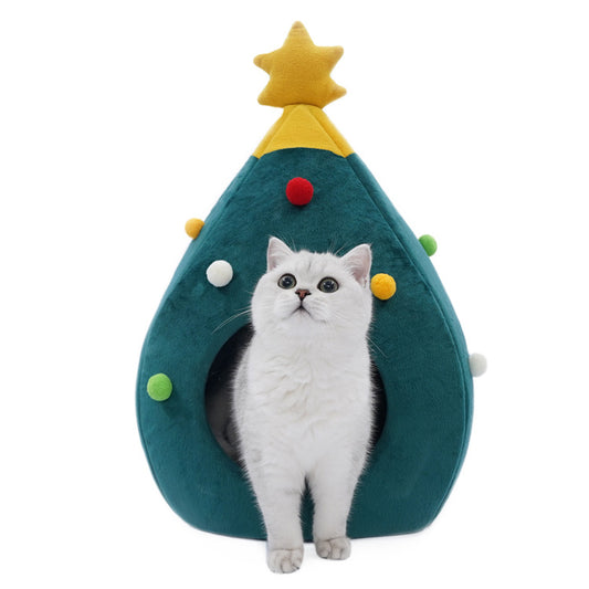 Pet Christmas Tree Cat Bed Mat Kennel Felt Litter Supplies