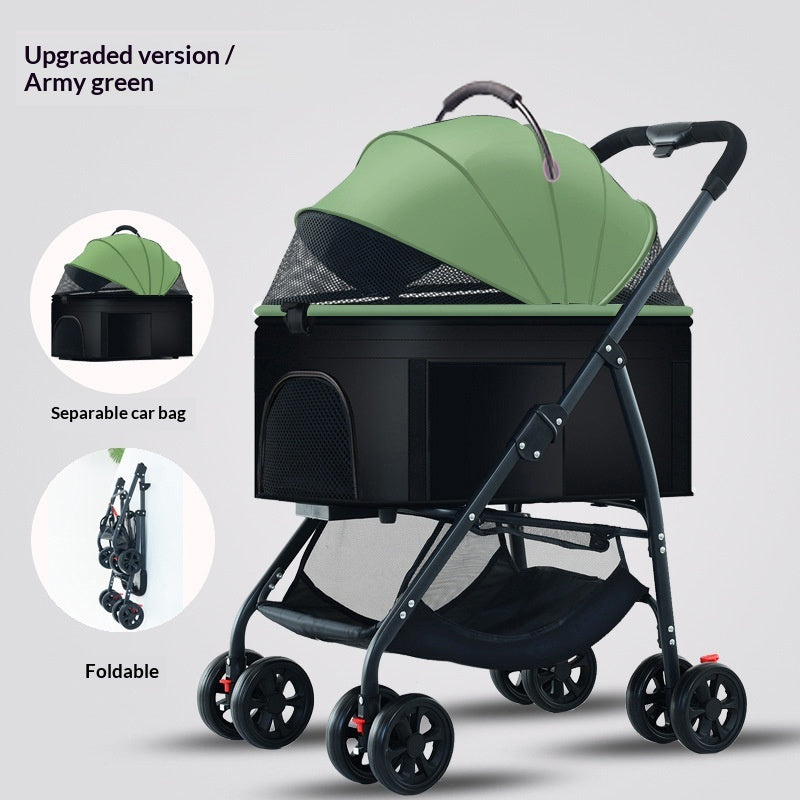 Pet Stroller For Dogs And Cats Portable Detachable Cage With