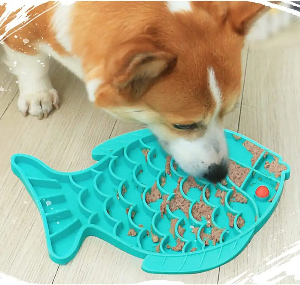 Silicone Lick Mat For Pet Dogs Slow Food Plate Rice Bowl For Small