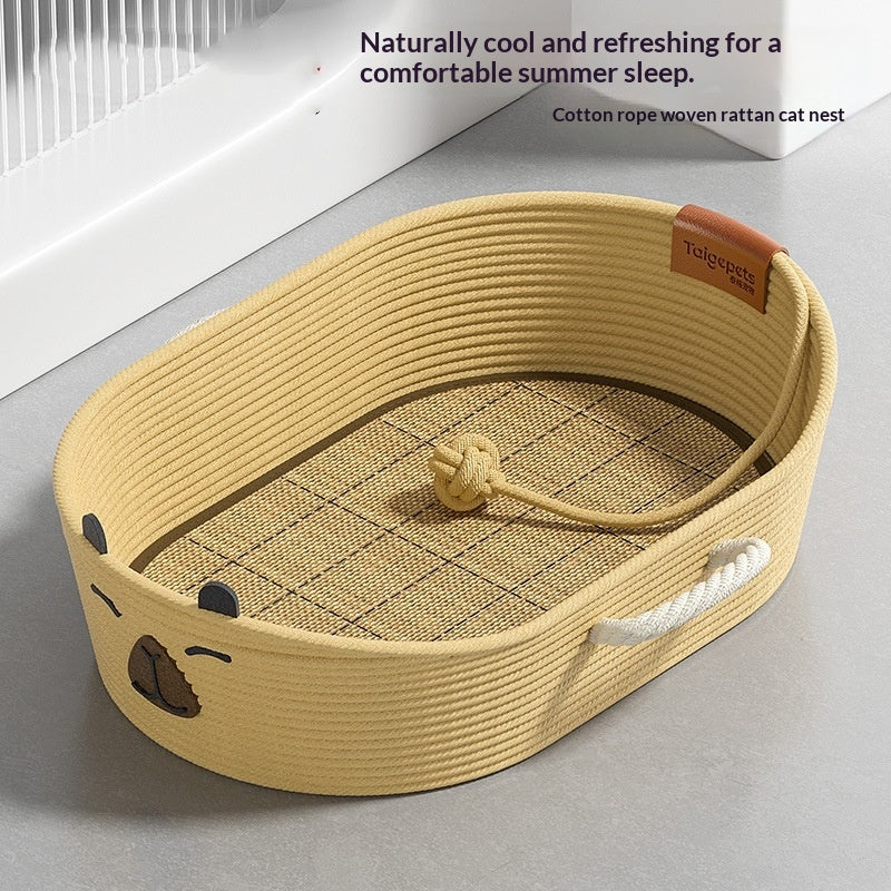 Wicker Cat Bed All-season For Summer Extra-large Scratching Post