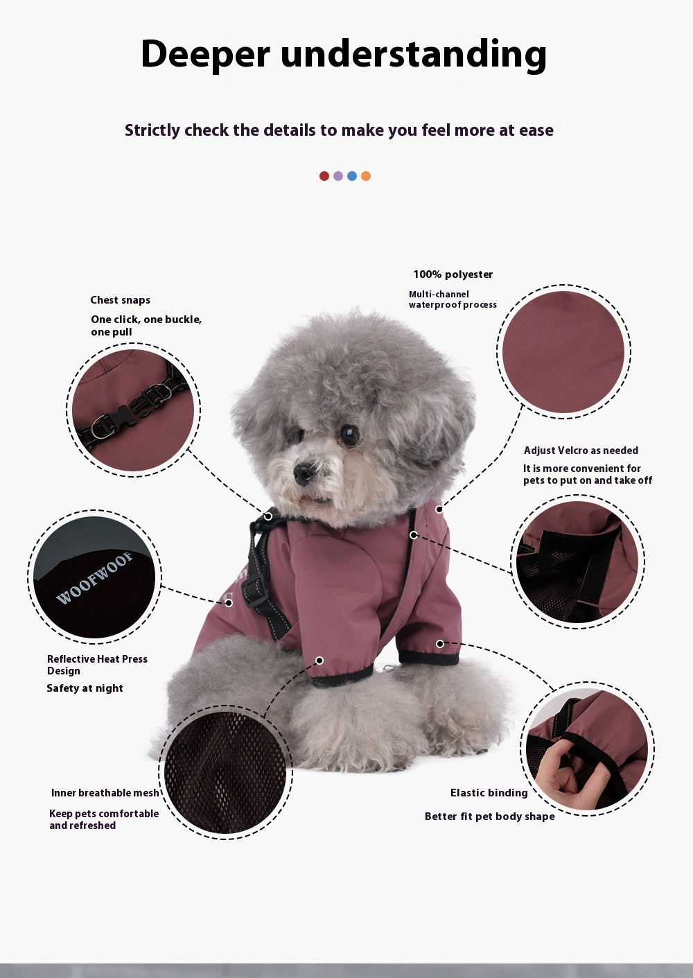 Puppy Dog Raincoat Four-legged Waterproof All-inclusive Poncho