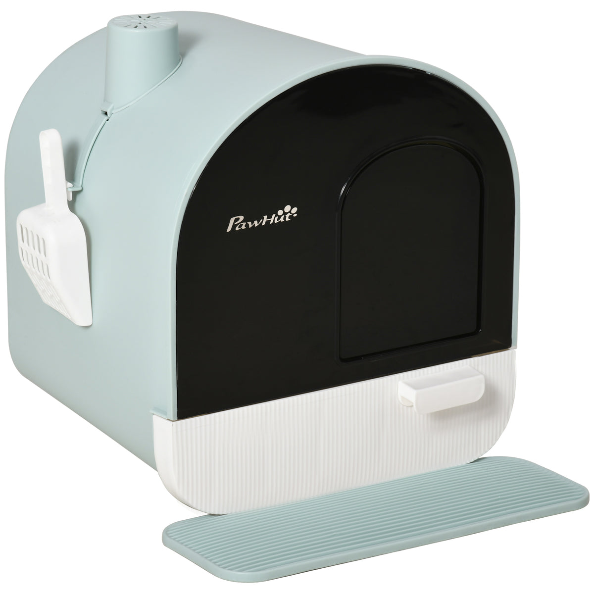 Fully Enclosed Cat Litter Box With Lid Drawer Design Covered