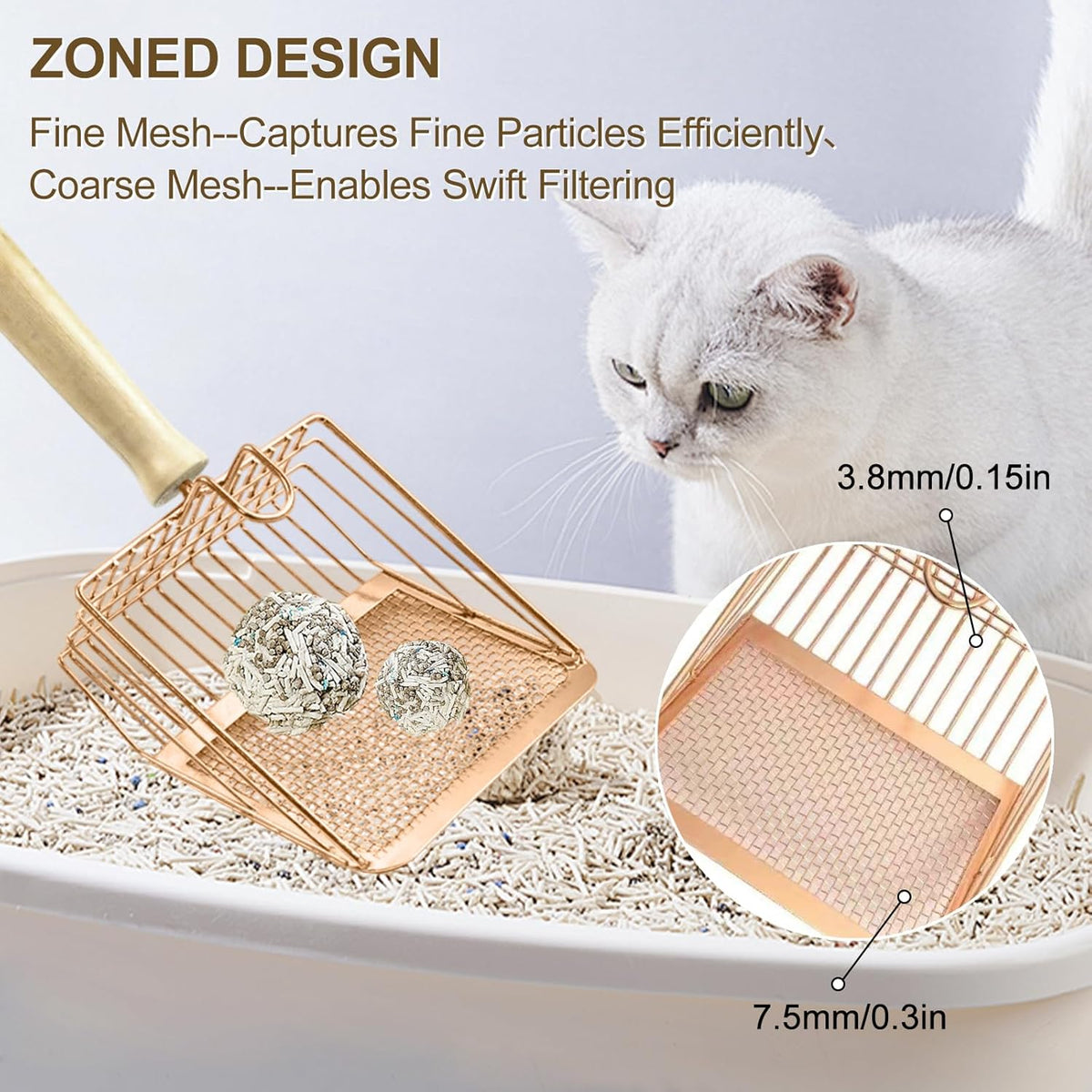 Metal Litter Scoop Pooper Scooper With Wooden Handle Cat Deep Poop