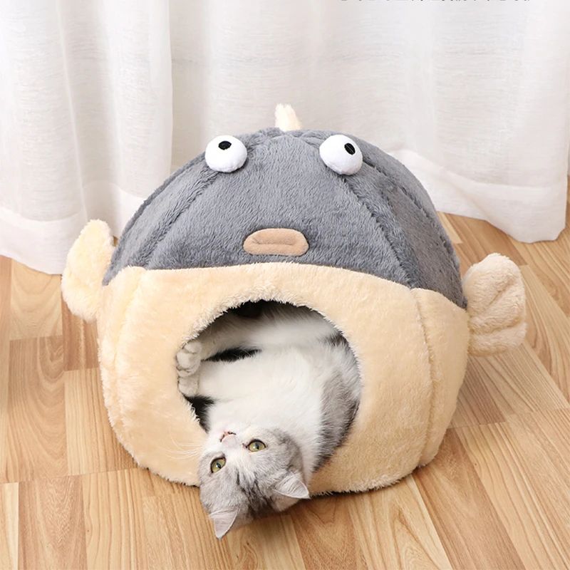 Cute Animal Cat Accessory Furniture Balloonfish-shaped Pet Mats