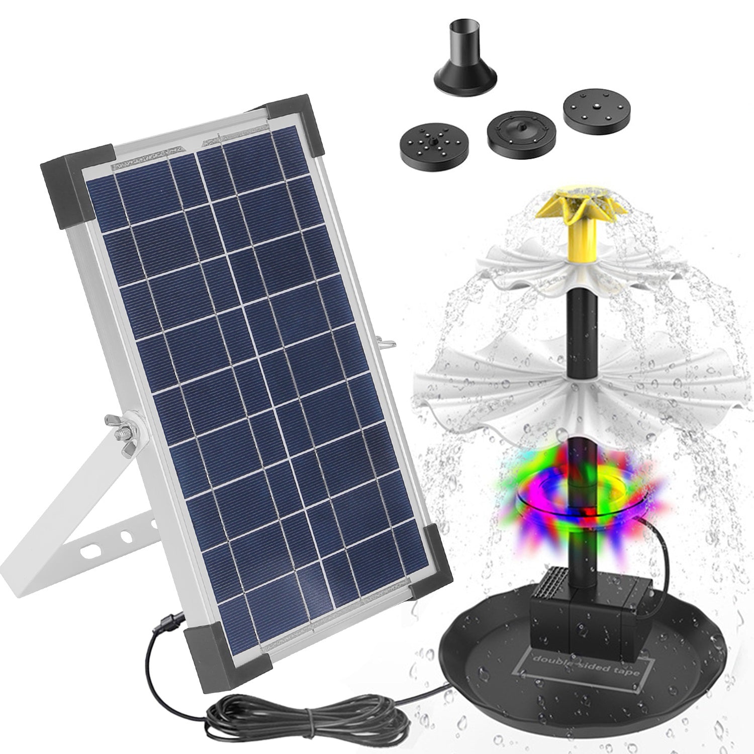 1pc 3tier Solar Bird Bath Fountain Powered Water Waterfall Feature