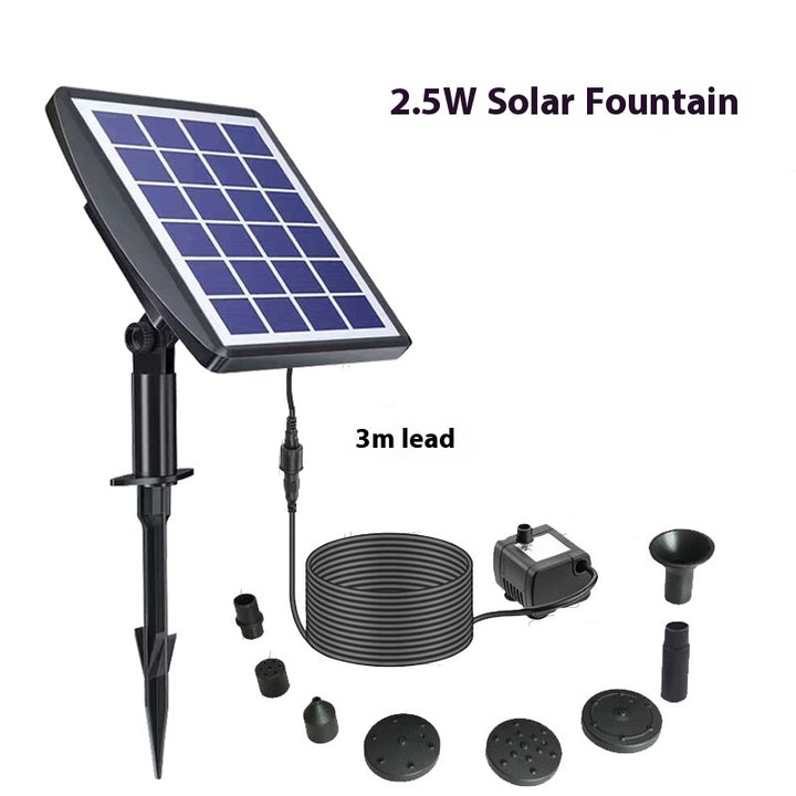 Solar Fountain Bird Bath with Rockery