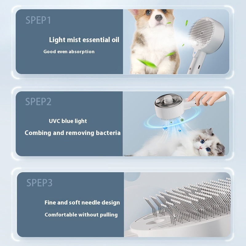 Animal Hair Remover Brush Dog And Cat Steam Pet Self Cleaning