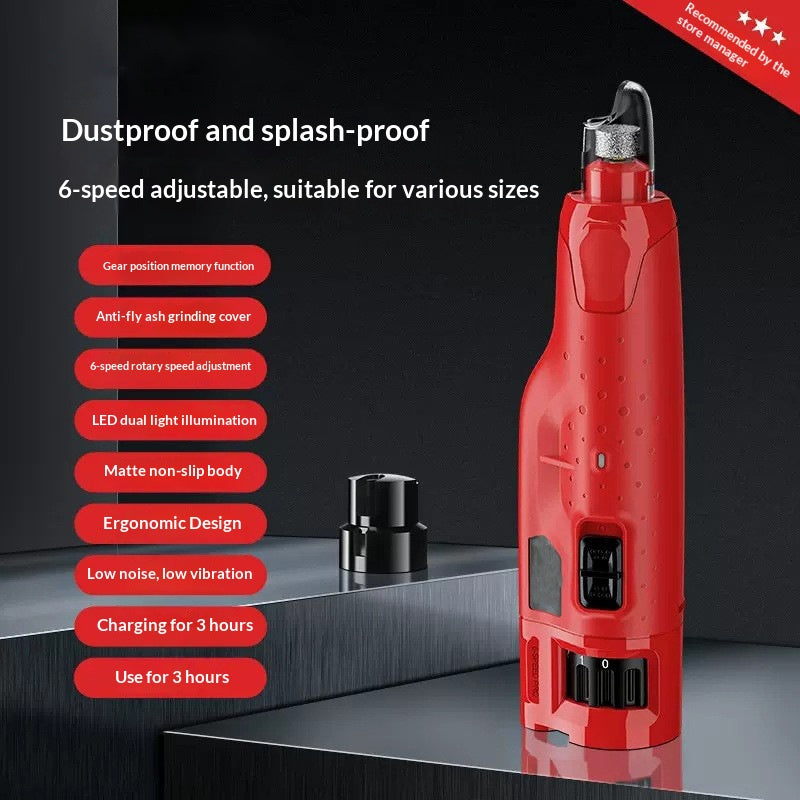 Pet Nail Grinder With Light 6-speed Dust-proof And Quiet Dog Clipper