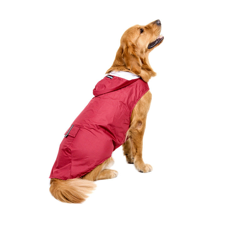 Spring And Autumn Pet Raincoat Rain Poncho Large Dog Clothes