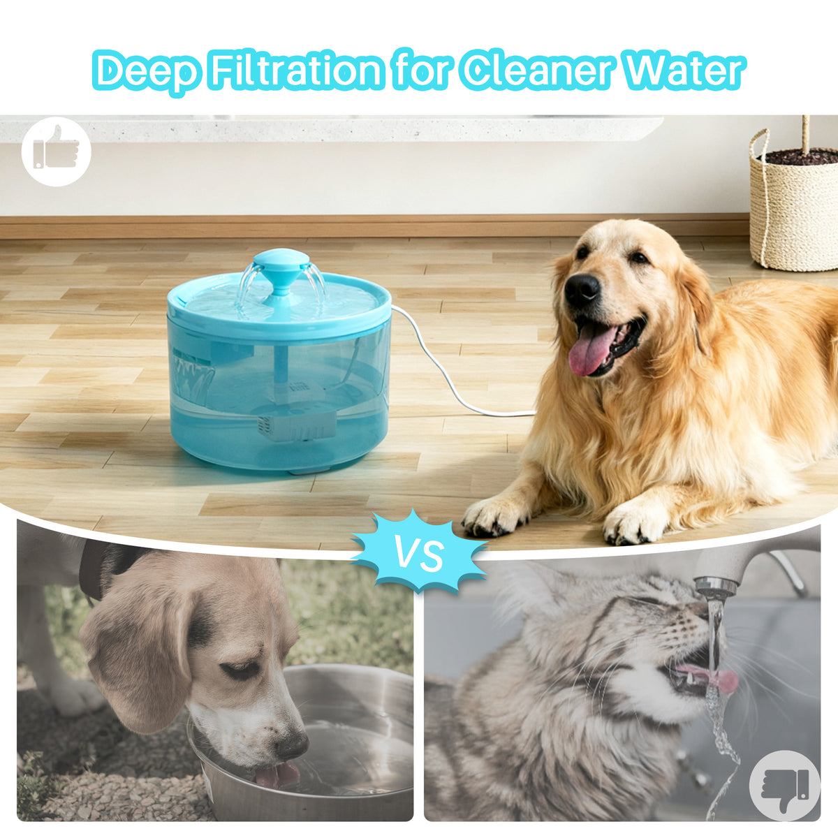 Automatic Pet Water Fountain Circulating Drinking Dispenser For