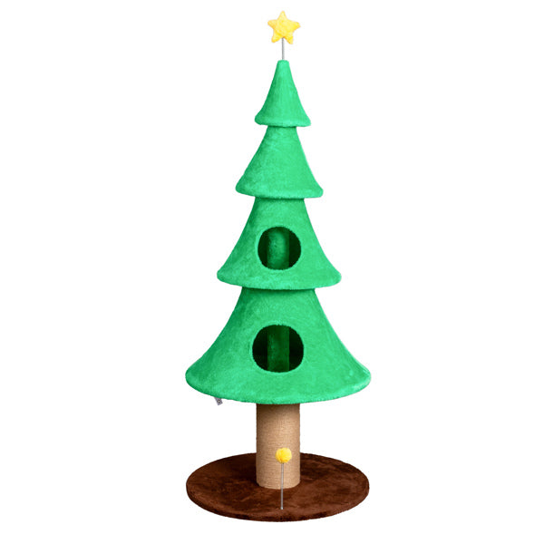 59in Large Tall Christmas Tree Cat Tower With 2 Condos Scratching