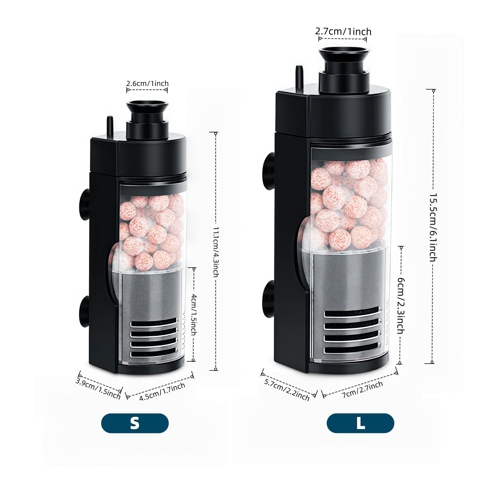 Small Aquarium Bio Sponge Filter With Ceramic Balls 2-5 Gallon Fish
