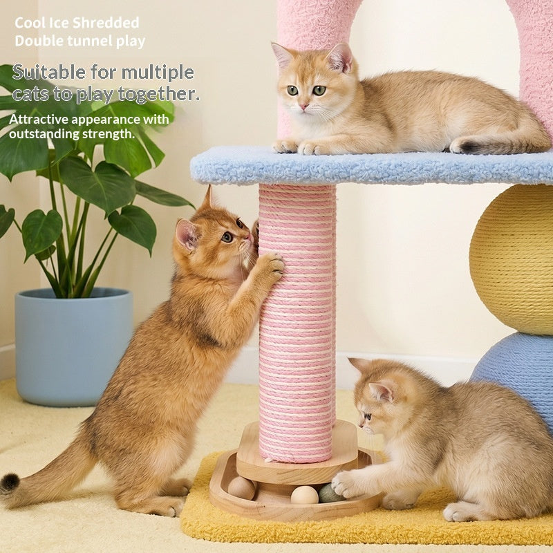 Cat Tree Bed Scratching Post Integrated Frame Toy Pet Supplies Small